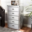 Bowery Hill Mid-Century 5-Drawer Metal Accent Chest in Silver