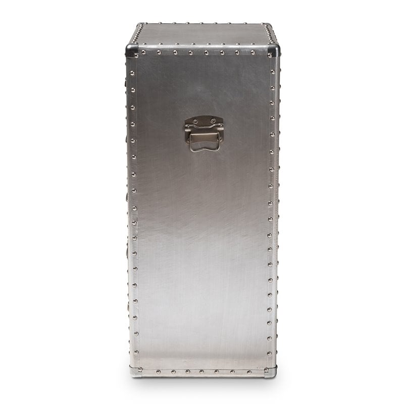 Bowery Hill Mid-Century 5-Drawer Metal Accent Chest in Silver