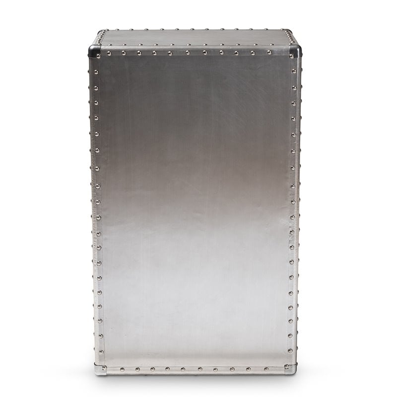 Bowery Hill Mid-Century 5-Drawer Metal Accent Chest in Silver