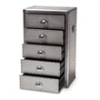 Bowery Hill Mid-Century 5-Drawer Metal Accent Chest in Silver