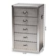 Bowery Hill Mid-Century 5-Drawer Metal Accent Chest in Silver