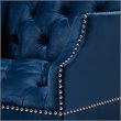 Bowery Hill Velvet Fabric Accent Chair in Navy Blue