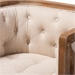 Bowery Hill Linen Upholstered Wood Accent Chair in Beige White Washed