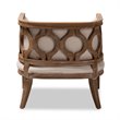 Bowery Hill Linen Upholstered Wood Accent Chair in Beige White Washed