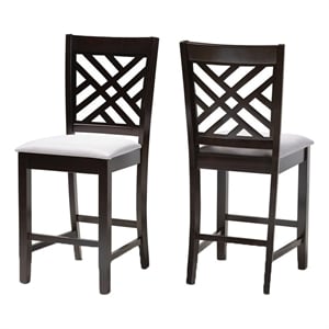 Bowery Hill 25&quot Contemporary Wood Bar Stool in Espresso/Gray (Set of 2)