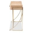 Bowery Hill Mid-Century 2-Drawer Wood Console Table in Brown and Gold