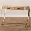 Bowery Hill Mid-Century 2-Drawer Wood Console Table in Brown and Gold