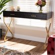 Bowery Hill Modern 2-Drawer Wood Console Table in Dark Brown and Gold