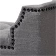 Bowery Hill Tufted Linen Fabric and Wood Bench in Gray