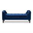 Bowery Hill Tufted Velvet and Wood Bench in Royal Blue