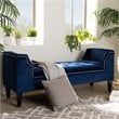 Bowery Hill Tufted Velvet and Wood Bench in Royal Blue