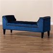 Bowery Hill Tufted Velvet and Wood Bench in Royal Blue