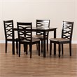 Bowery Hill 5-Piece Wood Dining Set in Sand and Brown