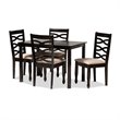 Bowery Hill 5-Piece Wood Dining Set in Sand and Brown