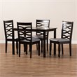 Bowery Hill 5-Piece Wood Dining Set in Gray and Brown