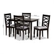 Bowery Hill 5-Piece Wood Dining Set in Gray and Brown