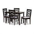 Bowery Hill 5-Piece Wood Dining Set in Gray and Brown