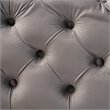 Bowery Hill Modern Tufted Velvet Ottoman in Gray and Gold