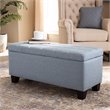 Bowery Hill Tufted Fabric Ottoman with Storage in Light Blue