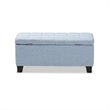 Bowery Hill Tufted Fabric Ottoman with Storage in Light Blue