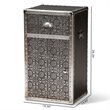 Bowery Hill Silver Metal Floral Accent Cabinet
