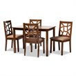 Bowery Hill 5-Piece Wood Dining Set in Brown and Walnut