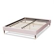 Bowery Hill Mid-Century Velvet Upholstered Wood Platform King Bed in PInk