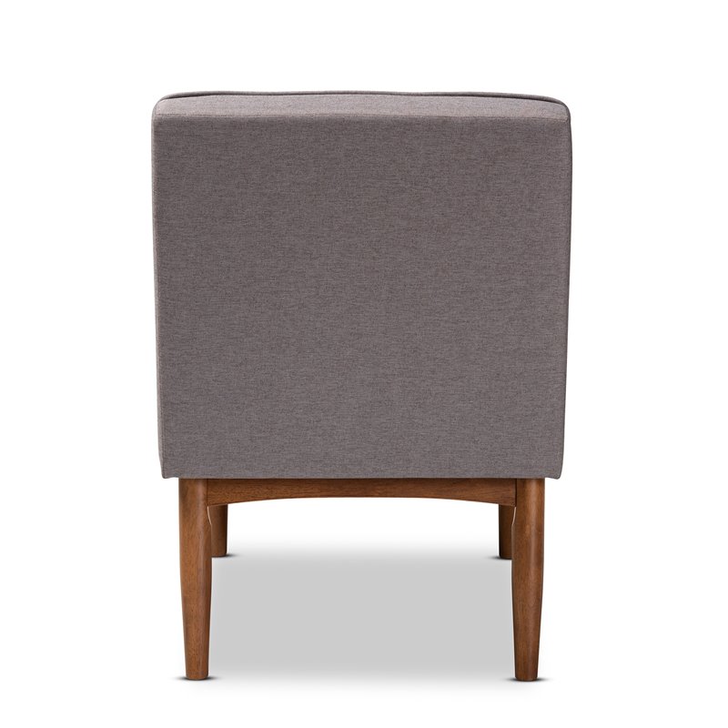 Bowery Hill Modern Fabric Upholstered and Wood Accent Chair in Gray