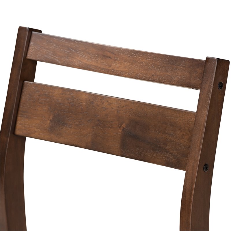 Bowery Hill 5-Piece Wood Dining Set in Beige and Dark Walnut Brown