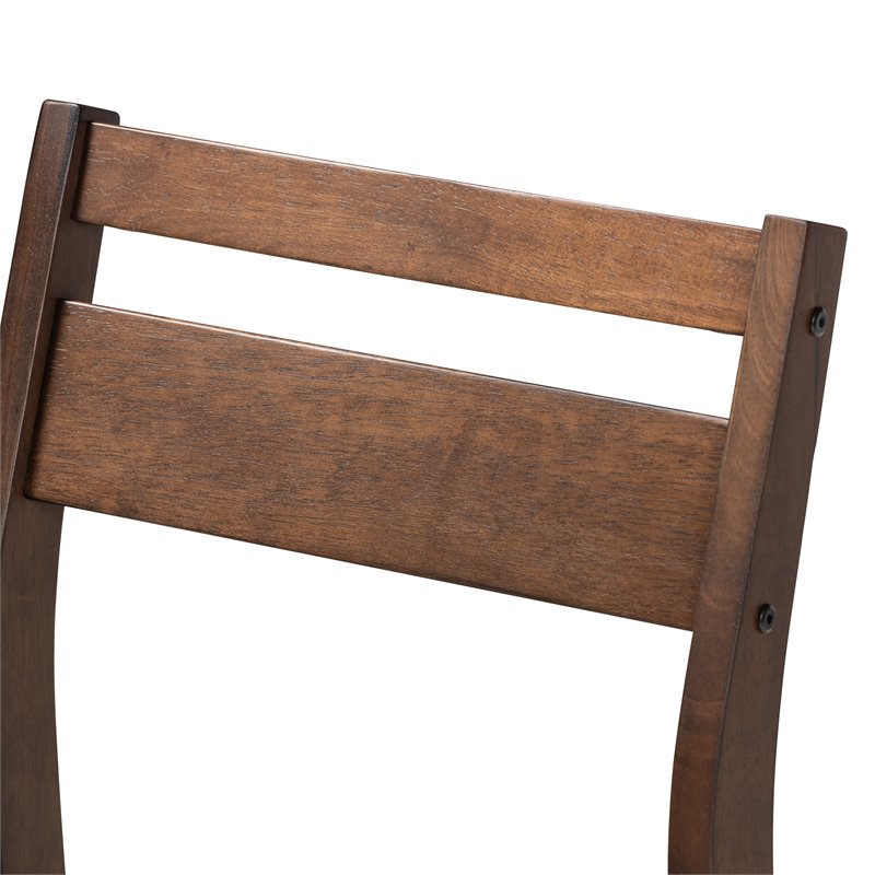 Bowery Hill 5-Piece Wood Dining Set in Gray and Dark Walnut Brown