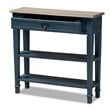 Bowery Hill Contemporary Wood 1-Drawer Console Table in Blue