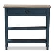 Bowery Hill Contemporary Wood 1-Drawer Console Table in Blue