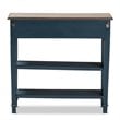 Bowery Hill Contemporary Wood 1-Drawer Console Table in Blue