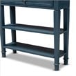 Bowery Hill Contemporary Wood 1-Drawer Console Table in Blue