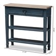 Bowery Hill Contemporary Wood 1-Drawer Console Table in Blue
