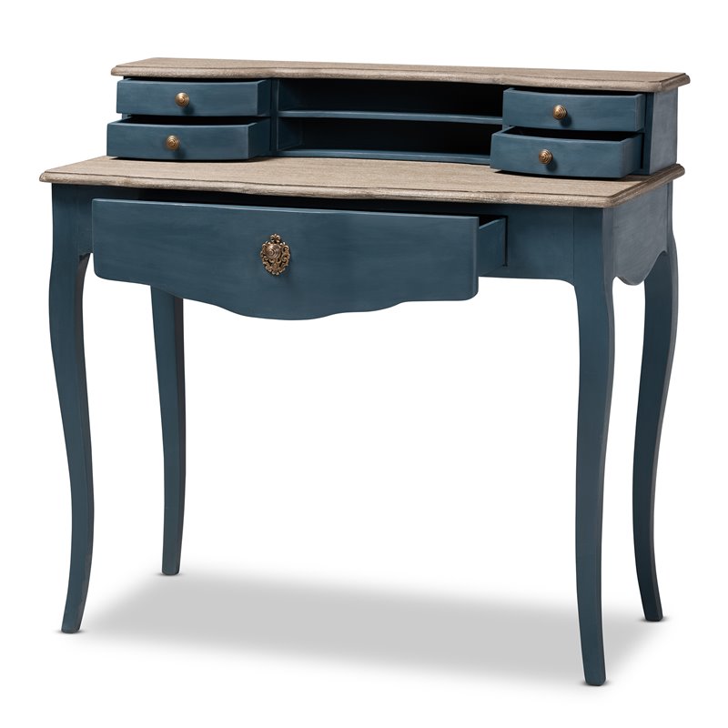 Bowery Hill Blue Spruce Finished Wood Accent Writing Desk