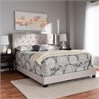 Bowery Hill Modern Upholstered Fabric Tufted King Bed in Beige