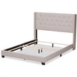 Bowery Hill Modern Upholstered Fabric Tufted King Bed in Beige
