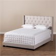 Bowery Hill Modern Upholstered Fabric Tufted King Bed in Beige