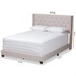 Bowery Hill Modern Upholstered Fabric Tufted King Bed in Beige