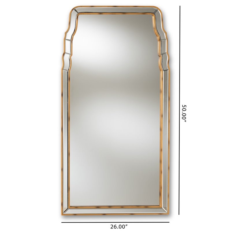 Bowery Hill Queen Anne Style Decorative Wall Mirror in Gold