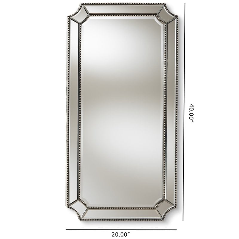 Bowery Hill Decorative Wall Mirror in Silver