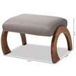 Bowery Hill Fabric Ottoman in Grey and Walnut Brown
