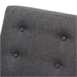 Bowery Hill Mid-Century Upholstered Lounge Chair in Dark Grey and Walnut