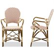 Bowery Hill Dining Side Chair in Beige and Red (Set of 2)