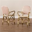 Bowery Hill Dining Side Chair in Beige and Red (Set of 2)