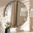 Bowery Hill Round Petal Decorative Wall Mirror in Silver