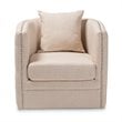 Bowery Hill Beige Fabric Upholstered Tufted Swivel Chair