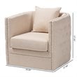 Bowery Hill Beige Fabric Upholstered Tufted Swivel Chair