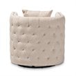 Bowery Hill Beige Fabric Upholstered Tufted Swivel Chair